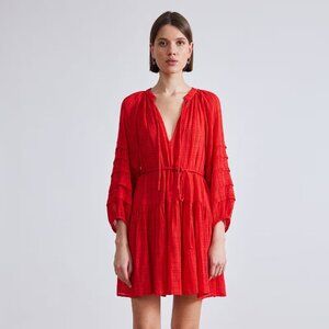 NWT Apiece Apart Chili Red Celeste Mini Dress XS